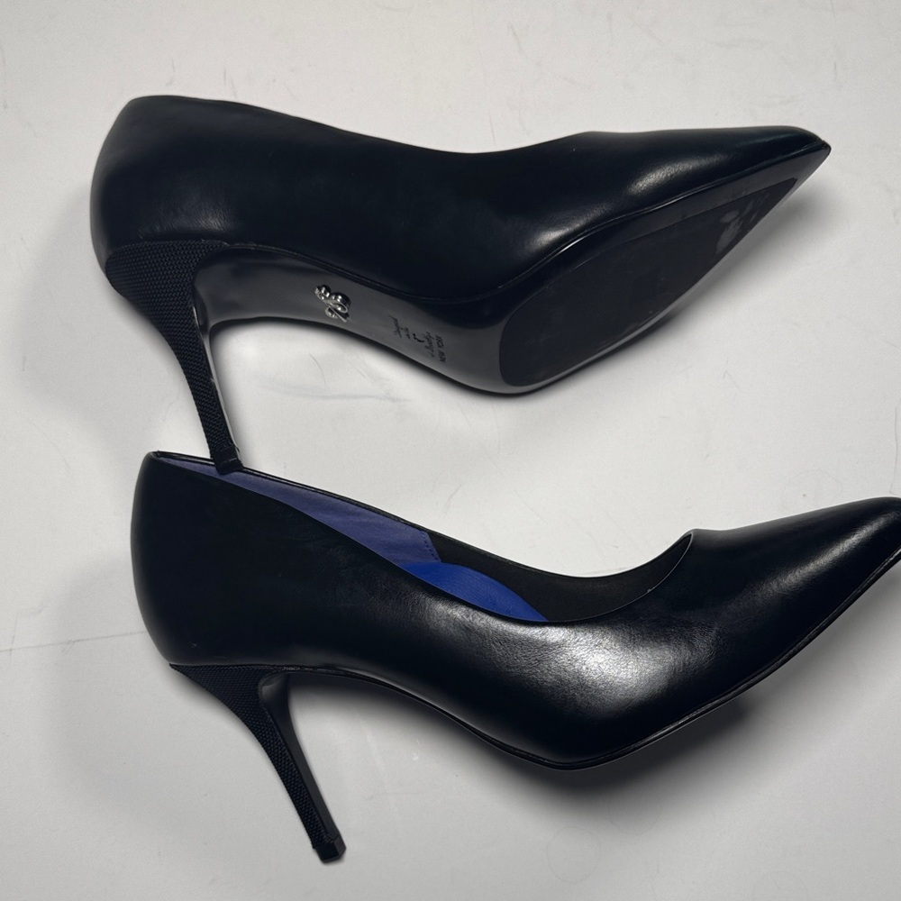 Antonia Saint size 10 Black Leather elegant Pumps Heels - Picture 4 of 9